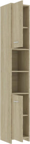 vidaXL - Badkamerkast - 30x30x183,5 - cm - bewerkt - hout - sonoma - eikenkleurig