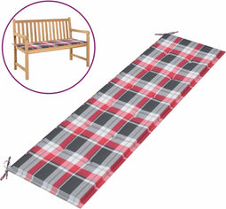 vidaXL - Tuinbankkussen - 180x50x3 - cm - oxford - stof - ruitpatroon - rood