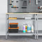 vidaXL - Werktafel - in - Grijs, - 100x55x85 - cm, - Van - Staal - en - Bewerkt - Hout