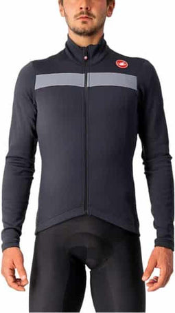 Castelli Fietsshirt lange mouwen Heren Zwart Grijs / CA Puro 3 Jersey Fz Light Black - M