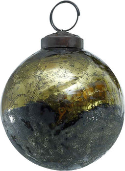 PTMD Indy Kerstbal Antiek - H8 x Ø8 cm - Glas - Groen