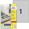 Avery-Zweckform L6013-8 Etiketten voor typeplaatjes 210 x 297 mm Polyester folie Zilver 8 stuk(s) Permanent hechtend La
