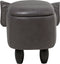 ELEPHANT - Hocker - Donkergrijs - Kunstleer