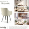 tectake® Draaibare Eetkamerstoel Alicon - Stijlvol Design - Comfortabele Bekleding - Beige (set van 2)