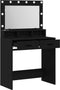 vidaXL - Kaptafel - met - LED-verlichting - - - Zwart - Eiken - 79x41x135 - cm
