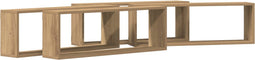 vidaXL - Wandplanken - 4 - stuks - Artisan - Eiken - 80x15x26 - cm - Gelaagd - Hout