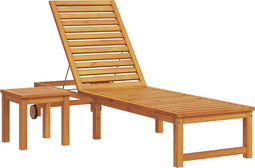 vidaXL - Ligbed - met - Tafel - van - Massief - Acaciahout