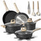 Just Perfecto 12 Delige Pannenset - Inductie - Hoogwaardige anti-aanbak coating - Zwart
