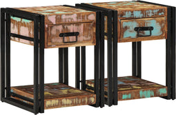 vidaXL - Nachtkastjes - 2 - stuks - 40x40x50 - cm - Massief - Gerecycled - Hout