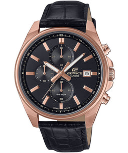 Casio Edifice EFV-610ECL-1AUEF - Polshorloge - Quartz - Zwart Leer - Ø 41 mm