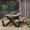 WOOOD Tablo Picknicktafel Met X-poot Buiten - Naturel - 75x206x145
