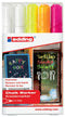 edding 4095 krijtstiften wit 2x, neonroze, neonoranje, neongeel - 5 stuks raamstiften - krijtmarkers - ronde punt 2-3 mm - krijtstift voor krijtborden, uitwisbaar - voor het schrijven op ruiten, glas, spiegels - schudden en pompen voor gebruik