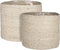 Mica Decorations Atlantic Plantenmand - Set van 2 - Stevig jute design - Crème (2 stuks)
