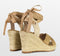 POSH by Poelman LOU - Dames Sandalen/Espadrilles - Imitatiesuède - Beige - Maat 38