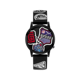 Guess Zwart Siliconen Horloge Stijlvol En Functioneel