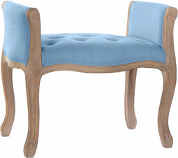 Kruk DKD Home Decor Natuurlijk Blauw Linnen Rubberwood (69 x 44 x 60 cm)