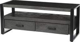 Livingfurn - TV Meubel Norris - 120x50x45 cm - Mangohout / Gecoat Staal