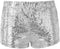 Dressforfun Pailletten-short - Verkleedkleding - Glanzende hotpants - Zilver XL