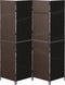 vidaXL - Kamerscherm - 4 - Panelen - Vouwbaar - Bruin - 195x180 - cm - Poly - Rattan