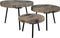 HSM Collection -Salontafel set van 3 - ø60xø50xø40 - Naturel/zwart - Steen/Meta