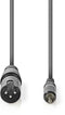 Nedis COTH15205GY15 - XLR-naar-RCA audiokabel - 150 cm - Grijs