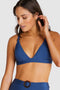 Baku GLIMMER - LONGLINE TRIANGLE bikinitop - Voorgevormde cups met ringdetail - Blauw