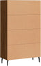 vidaXL - Hoge - kast - 69,5x31x115 - cm - bewerkt - hout - bruin - eikenkleur