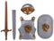 Johntoy Medieval Knights Ridderset - 5-delig - Schild Helm Zwaard Harnas - Grijs