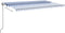 vidaXL - Luifel - automatisch - uittrekbaar - 500x350 - cm - blauw - en - wit