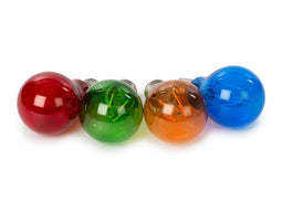 HQ-Power Set Led-Gloeilampen - A60 - Gekleurd Glas - 4 St. - Rood - Groen - Blauw - Oranje
