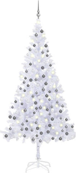 vidaXL - Kunstkerstboom - met - verlichting - en - kerstballen - 910 - takken - 210 - cm