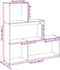 vidaXL - Kamerscherm - / - boekenkast - 3-laags - 123x29x123 - cm - bewerkt - hout - wit