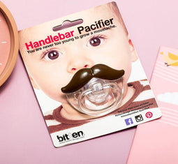 Bitten Fopspeen Met Snor - Bruin (handlebar)