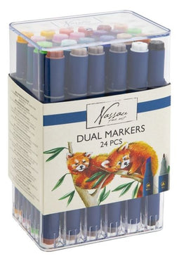 Art Sensations - holmarkers Nassau Arts duopunt set à 24 kleuren | 6 stuks