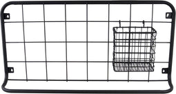 Present Time Open Grid - Keukenrek met mand en haken - Mat Zwart - 60x30x5cm
