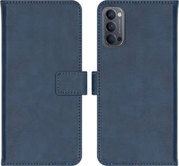 imoshion Hoesje Geschikt voor Oppo Reno4 5G Hoesje Met Pasjeshouder - imoshion Luxe Bookcase - Donkerblauw