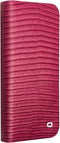 Qialino Geschikt voor iPhone 16 Pro hoesje - Leren bookcase - Croco Roze