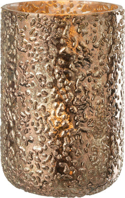 J-Line windlicht Geoxideerd - glas - koper - large