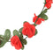 Kerstslingers met bloemen 6 st 250 cm lente rood