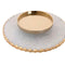 Kaarshouder Home ESPRIT Wit Gouden Kristal Marmer 25 x 25 x 27 cm