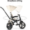Deryan Explorer Luxe - Driewieler - Duwstang - Opvouwbaar - Nougat