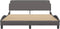 vidaXL - Bedframe - met - hoofdbord - kunstleer - grijs - 160x200 - cm