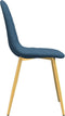 vidaXL - Eetkamerstoelen - 2 - st - fluweel - blauw