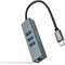 Nanocable 10.03.0408 - USB naar Ethernet Adapter - 3x USB 3.2 1x RJ45 - Grijs