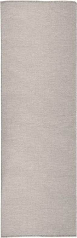 vidaXL - Buitenkleed - platgeweven - 80x250 - cm - taupe