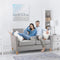HOMCOM® tweezitsbank | Afneembare kussens | Linnen, schuimstof, rubberhout | Lichtgrijs | 141 x 65 x