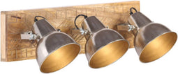 vidaXL Wandlamp industrieel E27 70x23 cm mangohout zilverkleurig