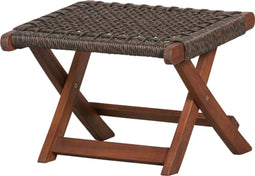 WOOOD Lois Voetenbankje - Hout - Donkerbruin - 34x45x44