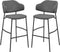 HSM Collection-Barstoel Tracy S/2-50*55*95-Grijs/Zwart-Stof/Metaal