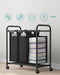 Wassorteerder - Wasmand met 3 afneembare tassen - 44 liter - Zwart (3 stuks)